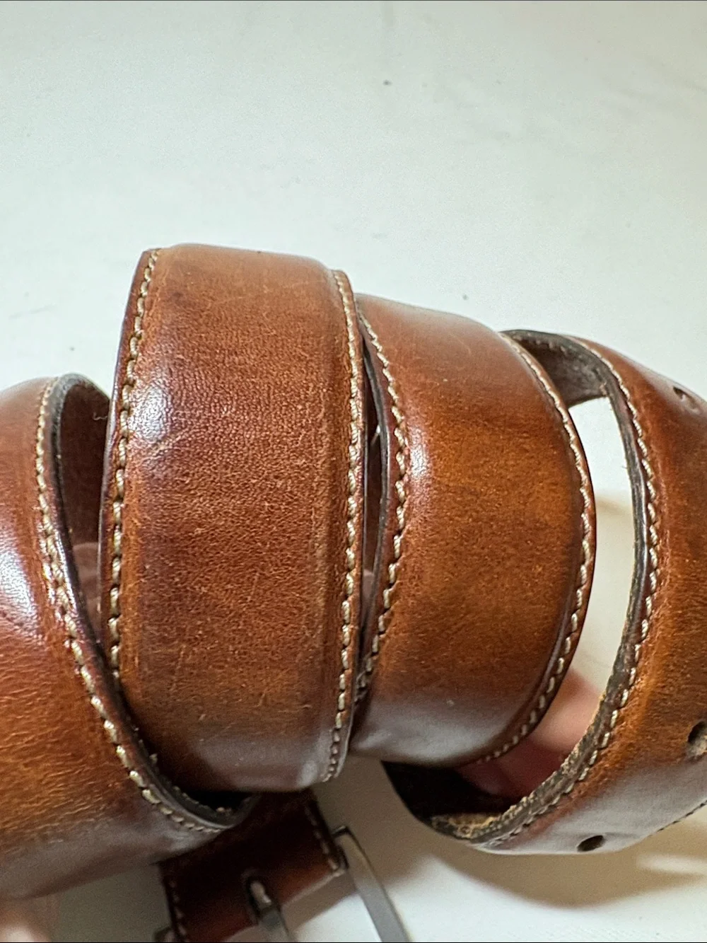 Eddie Bauer Brown Leather Belt Size 38